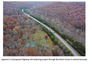 Highway 245 Widening Project Through Bernheim Forest in Bullitt and Nelson Counties, Kentucky